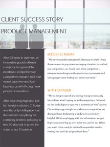 CI Radar Client Success Story - Product Management